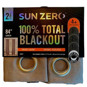 NWT Sun Zero 100% Total Blackout Curtain (2 Panels)